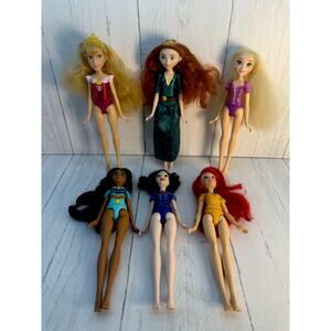 Lot 6 Disney Princess Dolls DIY OOAK Cake Decor Plastic Clothing NO Skirts